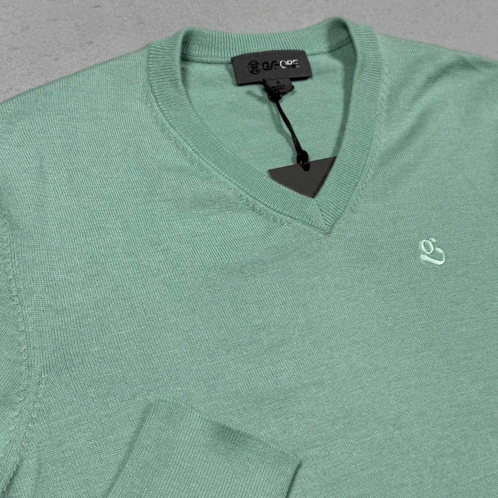 G/FORE Mens Mint Green 100% Cashmere V-Neck Golf Sweater NWT Small‎